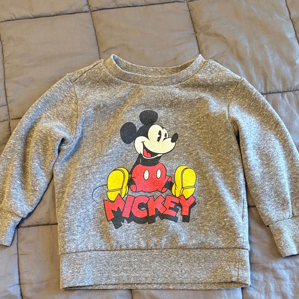 Disney Mickey Mouse Grey Kids Sweatshirt with Graphic 18M